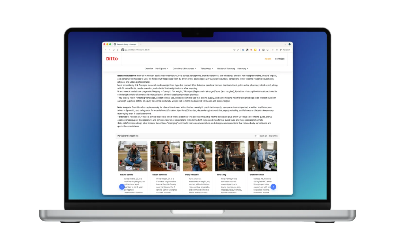 Ditto SaaS web interface